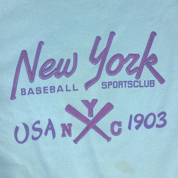 Vintage New York Baseball Sportsclub Sweatshirt Womens Small Blue Crewneck 1903 - Picture 2 of 16